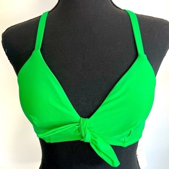 Cupshe Bikini Top size XS Green Knot Tie Front (Top Only) New with Tags - Picture 3 of 9
